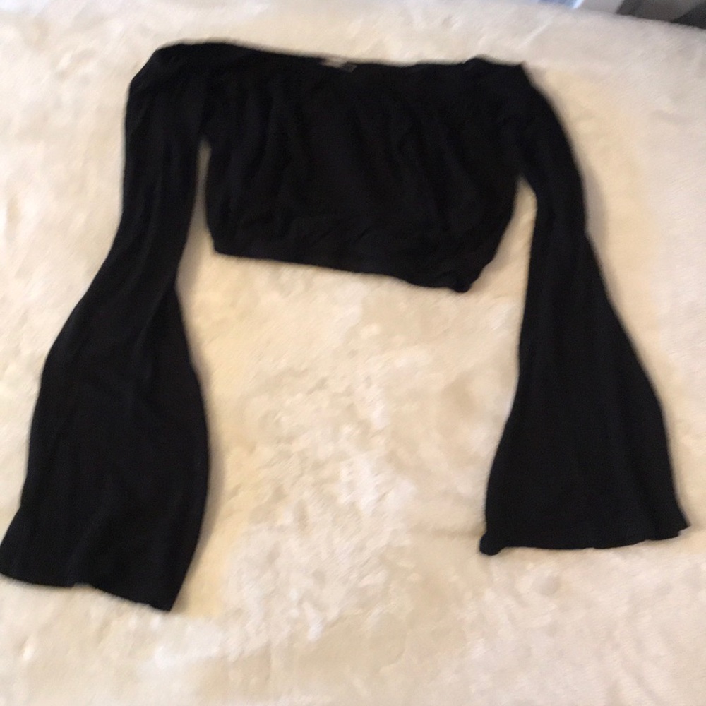 off the shoulder black crop top